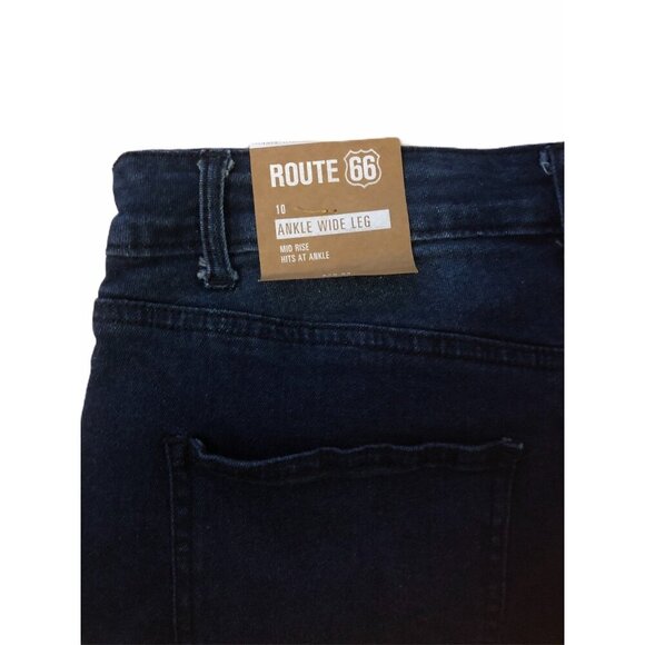 Route 66 Womens Jeans Mid Rise Ankle Wide Leg Size 10 Blue Denim Button Closure - Picture 4 of 6